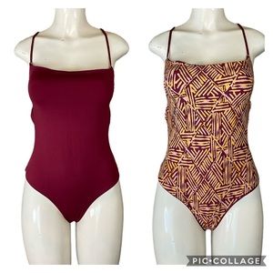 Reversible low back cheeky one piece swimsuit Size medium